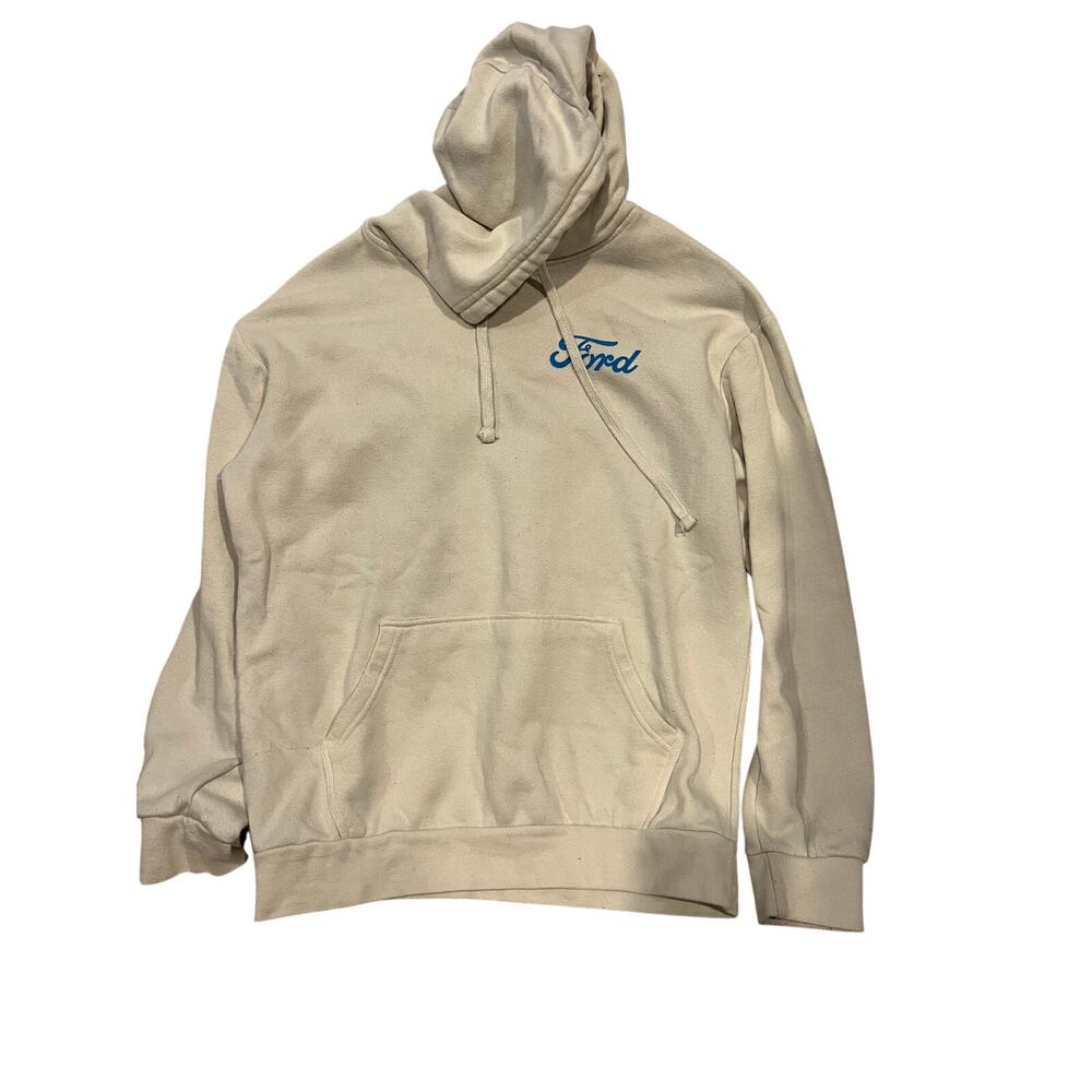 Ford 1966 White Pullover Hoodie Mens Small